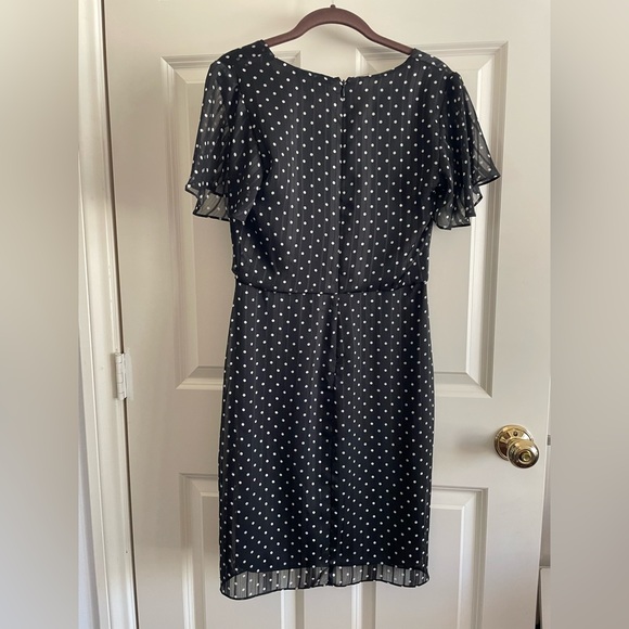 Ralph Lauren Black and White Polka Dot Midi Dress - Picture 2 of 7